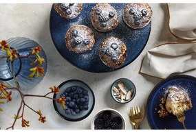 Čierny/modrý dezertný tanier z kameniny ø 21 cm Gastro Dark Blue/Black – Bitz