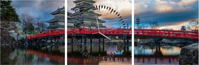 Obraz - Japonsko (s hodinami) (90x30 cm)