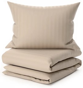 Hotelové obliečky z mikrovlákna JASMINE PURE cappuccino - prúžok 2 cm Rozmer obliečky: 70 x 90 cm | 140 x 200 cm