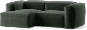 Zelená rohová pohovka (ľavý roh/s leňoškou) Bergamo – Cosmopolitan Design