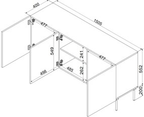 Cama Komoda Siena 150 - čierna