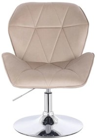 LuxuryForm DESIGN Stolička MILANO MAX VELUR na striebornom tanieri - latte