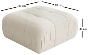 Útulný puf Cubo z teddy látky 89 x 89 cm, biela