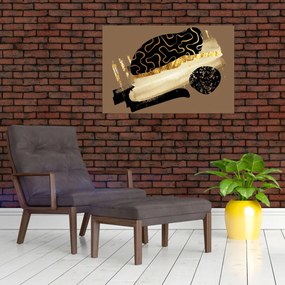 Obraz - Abstrakcia golden brown N⁰3 (90x60 cm)