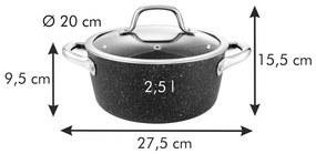 Hrniec s pokrievkou s nepriľnavým povrchom na indukciu 2.5 l President – Tescoma