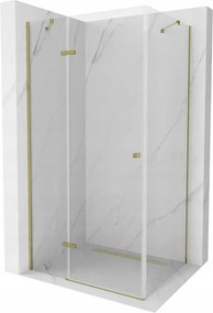 Mexen Roma, sprchovací kút 70 (dvere) x 100 (stena) cm, 6mm číre sklo, zlatý profil, 854-070-100-50-00