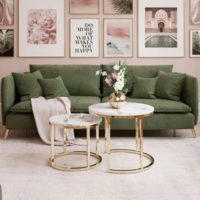 SADA KONFERENČNÝCH STOLÍKOV 2V1 SELMA MRAMOR + ZLATÝ LESK