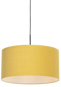 Moderná závesná lampa čierna s tienidlom 50 cm žltá - Combi 1
