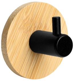 Nástenný vešiak na uteráky KENDAR bambus/čierny
