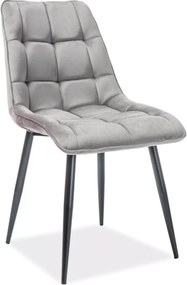 SI Elegantná zamatová stolička sivý