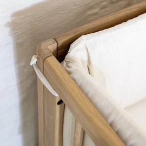 Postieľka z dubového dreva s nastaviteľnou výškou 60x120 cm v prírodnej farbe Forrest – Vipack