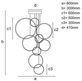 LED Stmievateľný luster na lanku LED/290W/230V 3000-6500K + diaľkové ovládanie