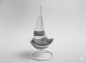 Závesné kreslo ELEGANT biele / tmavosivé FAT1167