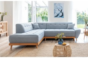 Svetlomodrá rozkladacia rohová pohovka Miuform Dazzling Daisy L, ľavý roh