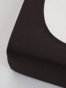 Jersey plachta s elastanom Deluxe 140 × 200 cm – tmavohnedá