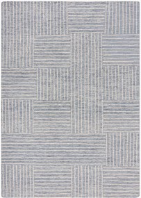 Ručne všívaný vlnený koberec's reliéfnou štruktúrou Abstract Check