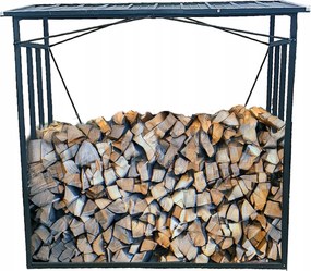 Garden Line KOVOVÝ STOJAN S STRECHOU NA DREVO 185 cm x 70 cm x 185 cm