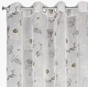 Záclona BESSY do obývacej izby, bielo-olivová 140x250 cm
