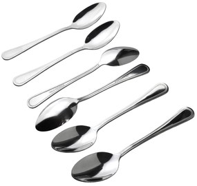 Sada 6 ks polévkových lžic CHAMILE 19 cm stříbrná