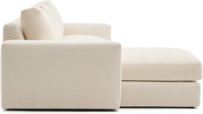 Béžová ženilková rohová pohovka (ľavý roh/s leňoškou) Alea – Kave Home