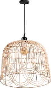 Toolight Boho, stropné svietidlo 40cm 1xE27 APP1352-1CP, čierna-prírodná hnedá, OSW-05765