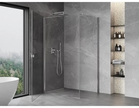 Mexen Mist-B, 1-krídlový výklopný sprchový kút 90 x 70 cm, číre sklo, chrómový profil, 8A2T-090-070-01-00