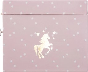 Hracia skrinka Unicorn, 21,5x14x17,5 cm, ružová