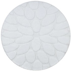 Kúpeľňový koberec SUPREME kruh STONES, biely