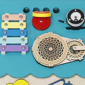 2Kids Toys Activity board Domček, tyrkysová