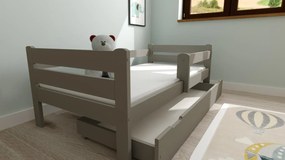 Detská posteľ z masívu borovice EDITA - 200x90 cm - šedá