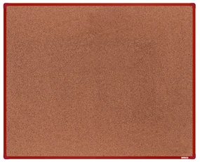 Korková nástenka boardOK v hliníkovom ráme, 1500 x 1200 mm, červený rám