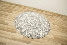 Koberec Lima G757A mandala, krémový / sivý kruh