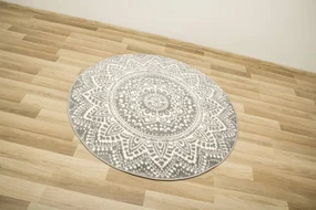 Koberec Lima G757A mandala, krémový / sivý kruh