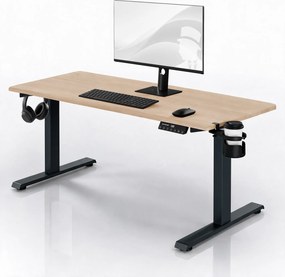 Elektrický stôl s reguláciou výšky ergonomický antracitový/dub sonoma,1600x800 mm: ARIA