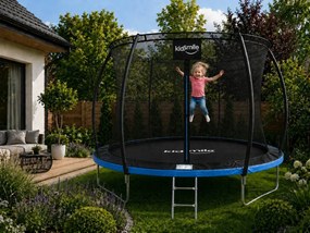 TRENDIE Trampolína s vnútornou sieťou 312 cm modrá + rebrík