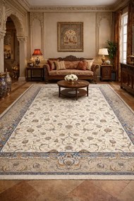 Koberec Sultan 1200 Cream – krémový orientálny vzor, viskóza Rozmer: 150x225 cm