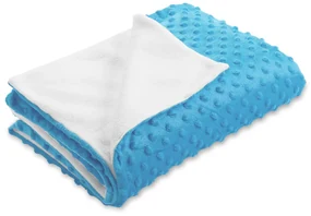 Biante Detská obojstranná deka Minky bodky/Polar MKP-034 Modrá 100x150 cm