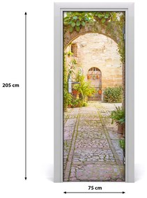 Fototapeta samolepiace dvere romatická ulice 75x205 cm