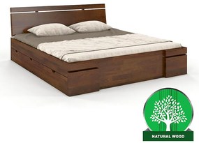 Posteľ borovicová Skandica Sparta maxi+zásuvka 200X200 orech