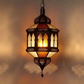 Orientálna lampa Biban Trombia žlto-biela