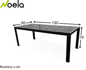 Noela Bezúdržbový kovový stôl Viking XL 190cm