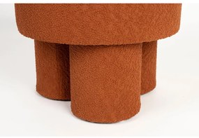 Taburet z textílie buklé v tehlovej farbe Marcos – White Label