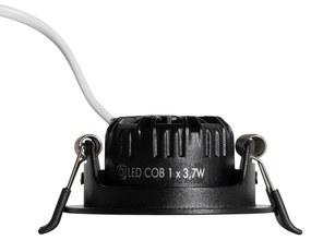 Sada 6 zapustených bodových svetiel čierna, naklápateľná 6,5 cm vrátane LED IP54 Ultra Slim - Pupil