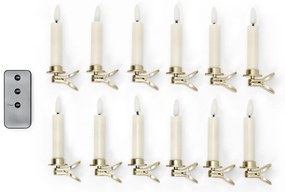 LED sviečky na vianočný stromček, 12 ks