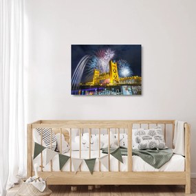 Sklenený obraz - Silvestrovská noc (70x50 cm)