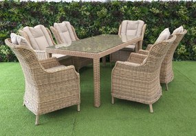 Záhradná jedálenská súprava KINGSTON 180 prírodná farba