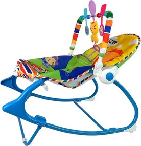 LEAN Toys Hojdacie kreslo 2v1 Blue Tiger Sounds Vibration