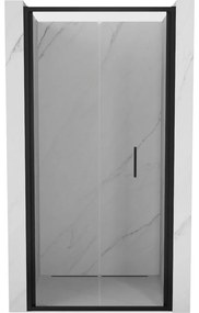 Mexen Exo, skladacie dvere do otvoru 90x200 cm, 6mm číre sklo, čierny profil, 816-090-000-70-00