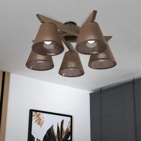 Brilagi - LED  Prisadený luster ANTHONY 5xE14/40W/230V dub orech/hnedá