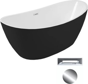Besco Akrylátová voľne stojaca vaňa Ayla BW Matt 170x80 BESCO-Typ výpuste: Click-Clack s prepadom, grafit, BESCO-Rozmery: 170x80, BESCO-Farba: Biela/…